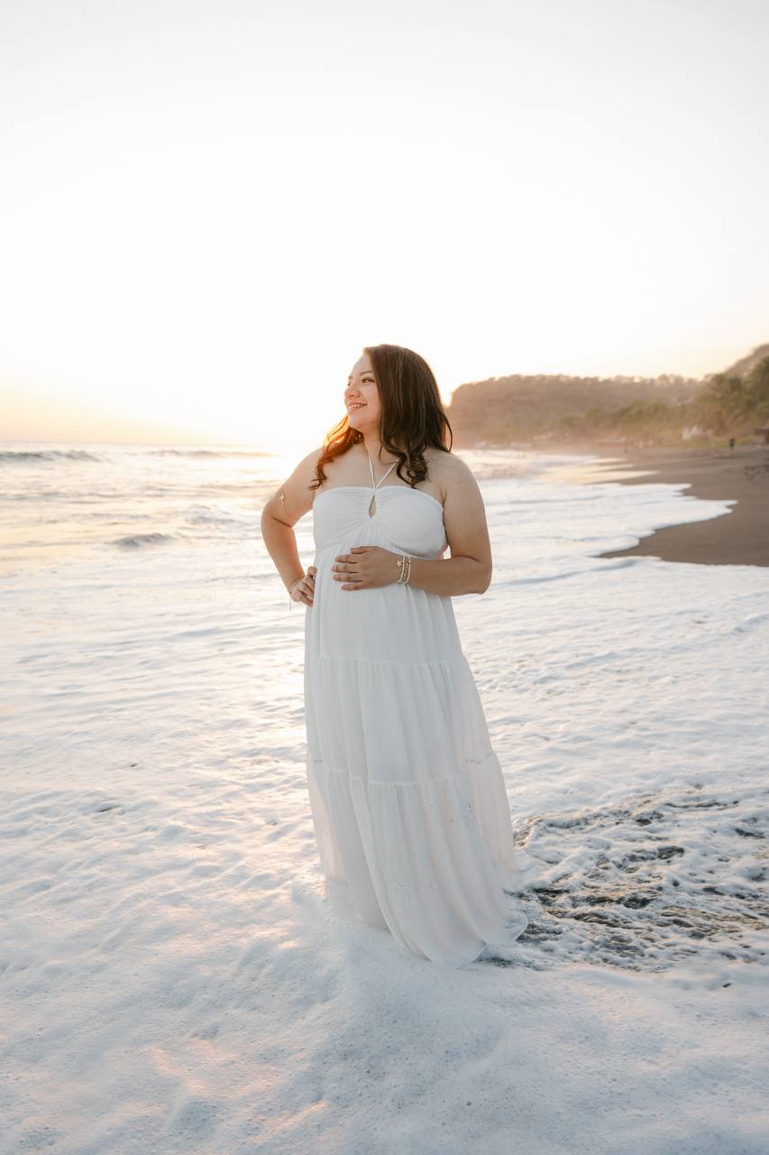 Karen standing in the ocean