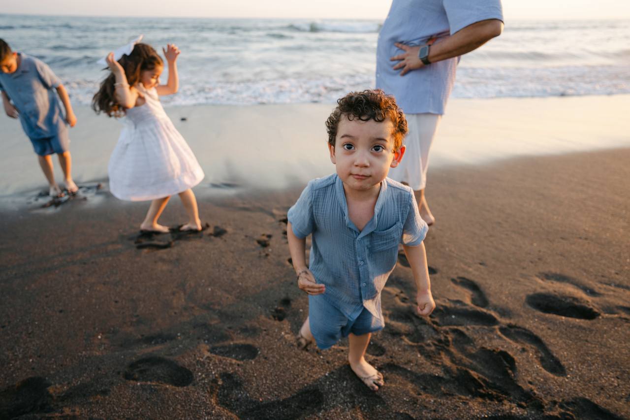 Kids playing at the beach